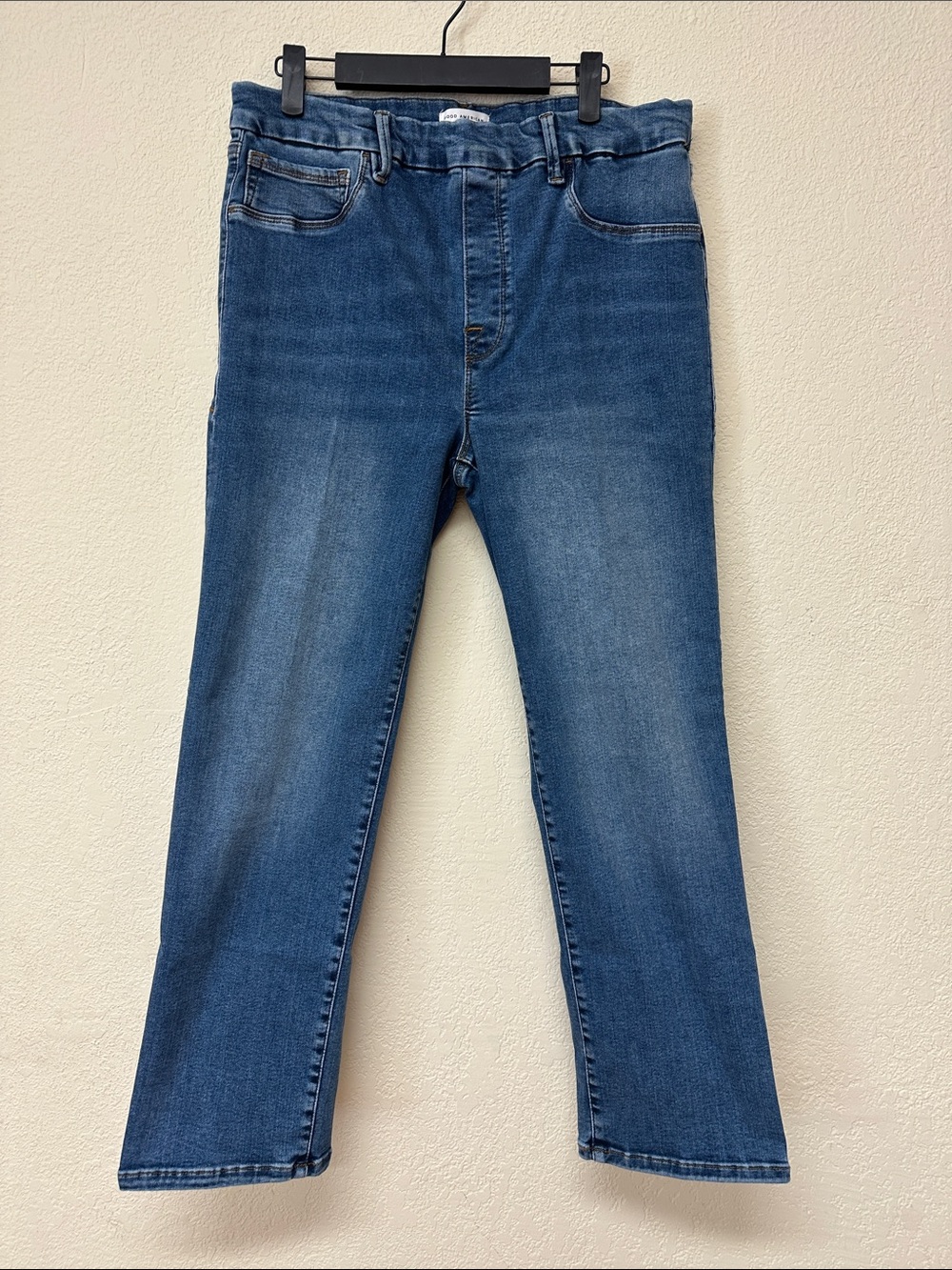 Good American stretchy straight leg Blue Denim Jeans size XL